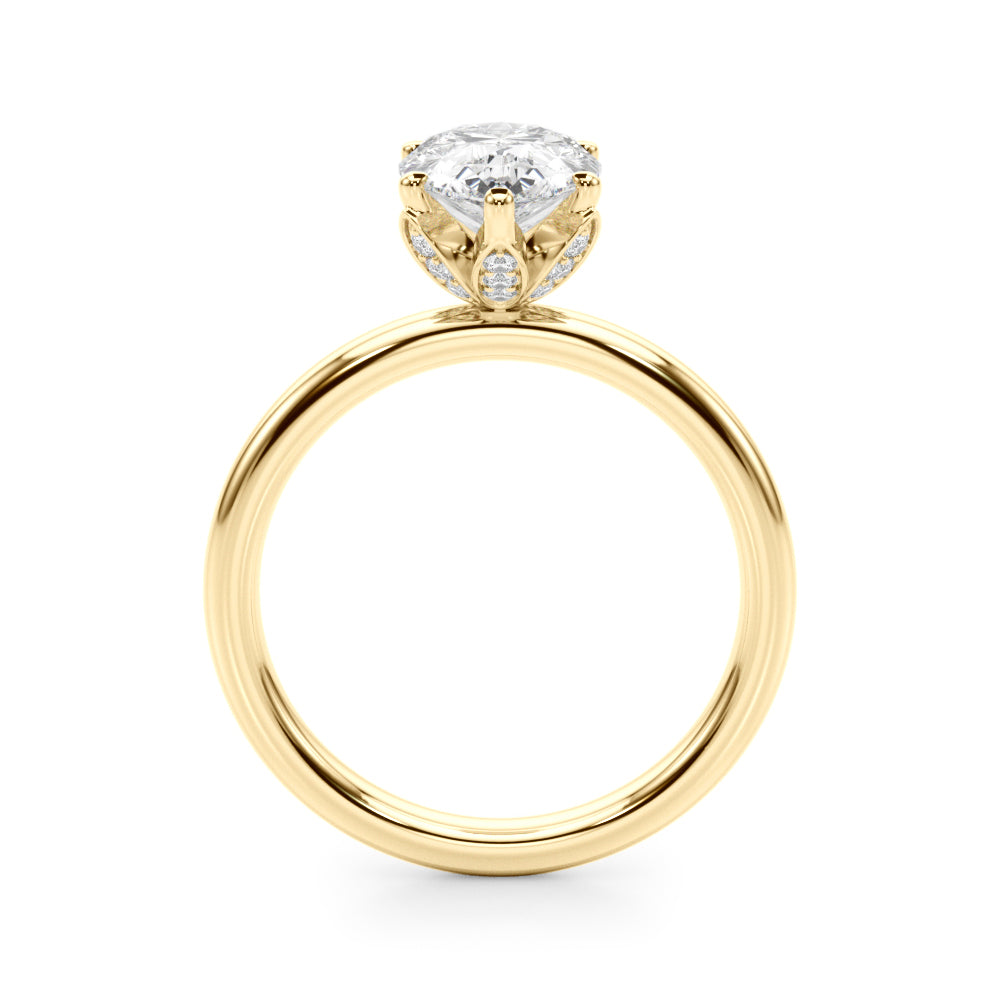 Eternal Sidestone Pear Diamond Engagement Ring â€” 10K/14K Gold & Platinum