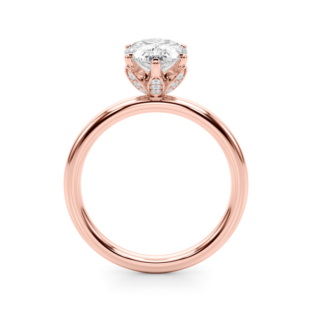 Eternal Sidestone Pear Diamond Engagement Ring â€” 10K/14K Gold & Platinum