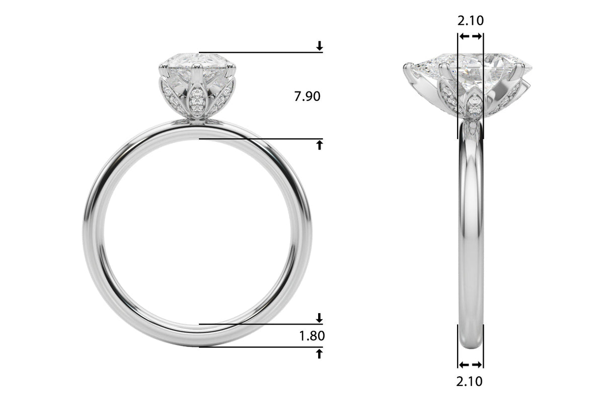 Eternal Sidestone Pear Diamond Engagement Ring â€” 10K/14K Gold & Platinum