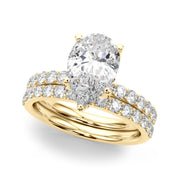 Radiant Sidestone Pear Diamond Engagement Ring â€” 10K/14K Gold & Platinum