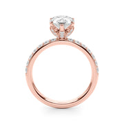 Radiant Sidestone Pear Diamond Engagement Ring â€” 10K/14K Gold & Platinum