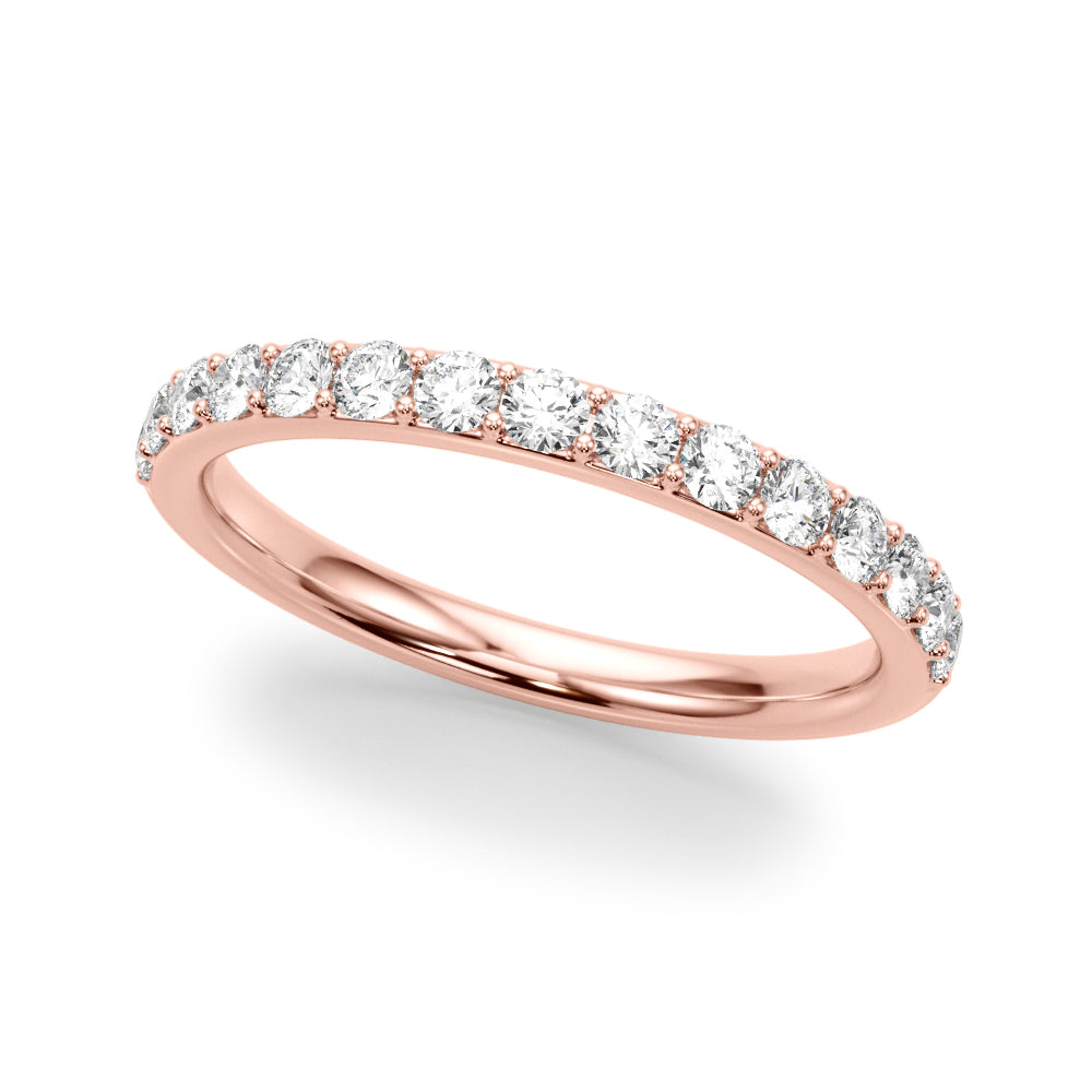 Shared Prong Wedding Half Eternity Ring in 10K/14K gold and platinum with certified lab-grown or natural diamonds