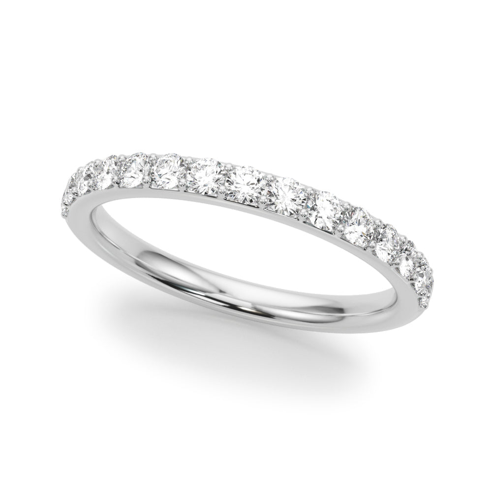 Shared Prong Wedding Half Eternity Ring in Gold & Platinum