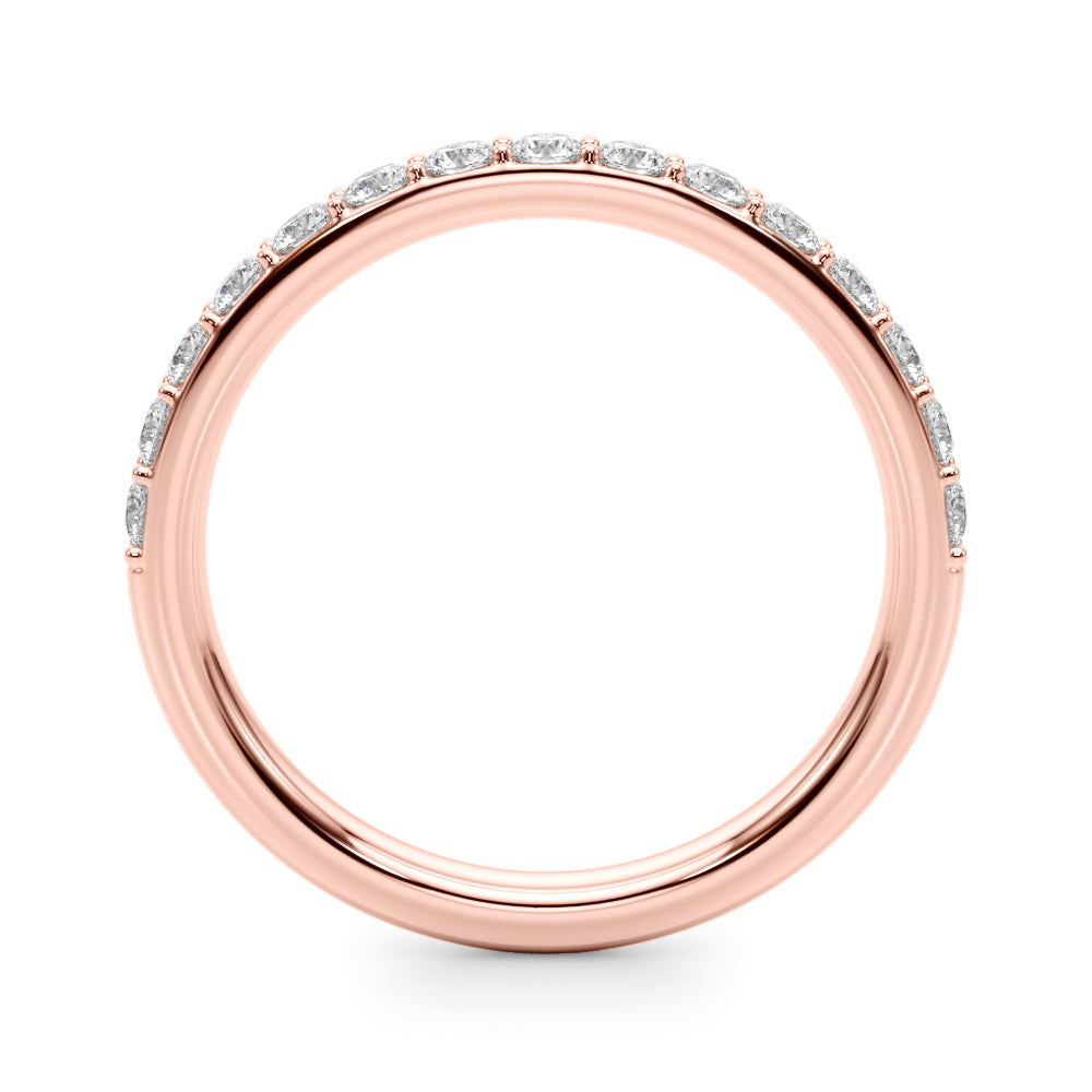 Shared Prong Wedding Half Eternity Ring in Gold & Platinum