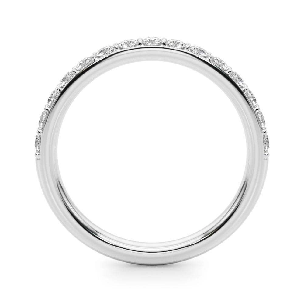 Shared Prong Wedding Half Eternity Ring in Gold & Platinum