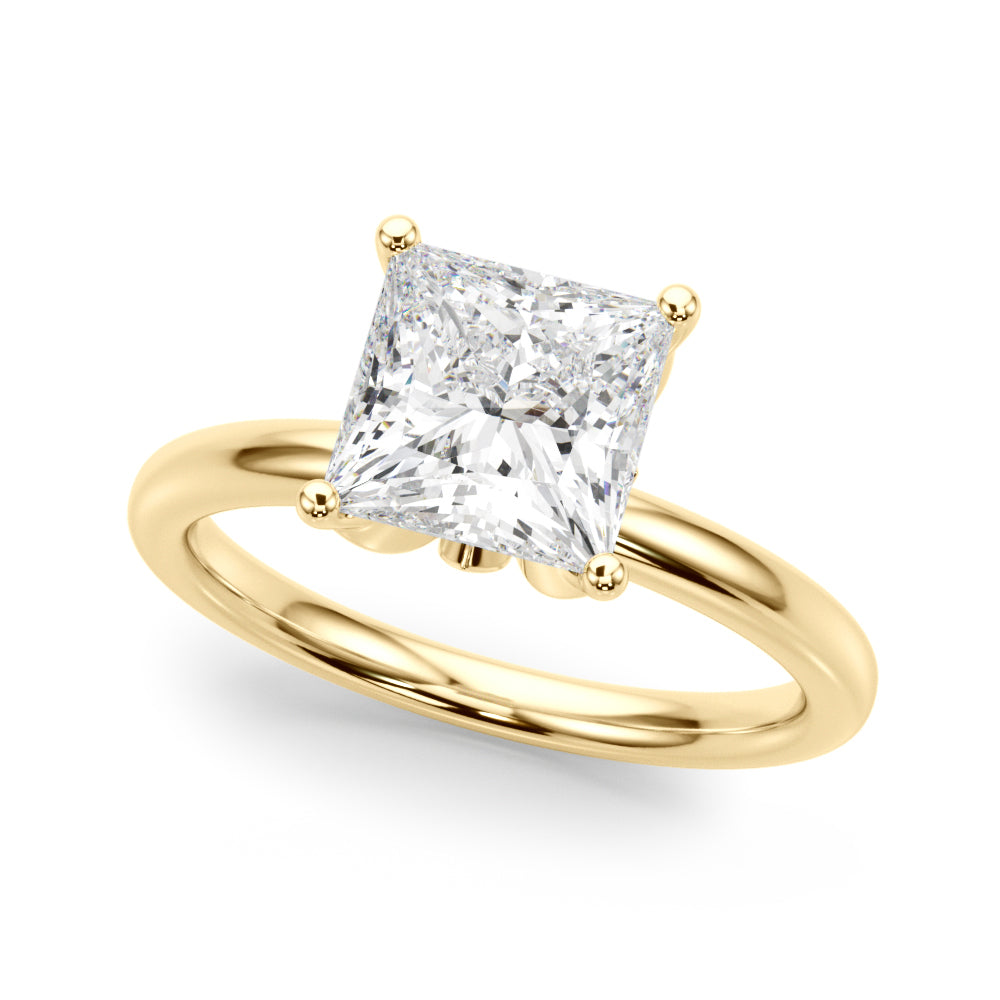 Celestial Sidestone Princess Diamond Engagement Ring in 10K/14K gold and platinum with certified lab-grown or natural diamonds
