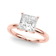 Celestial Sidestone Princess Diamond Engagement Ring in 10K/14K gold and platinum with certified lab-grown or natural diamonds