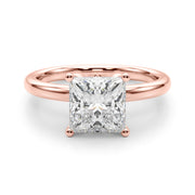 Celestial Sidestone Princess Diamond Engagement Ring in 10K/14K gold and platinum with certified lab-grown or natural diamonds