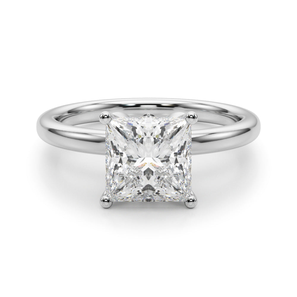 Celestial Sidestone Princess Diamond Engagement Ring in 10K/14K gold and platinum with certified lab-grown or natural diamonds