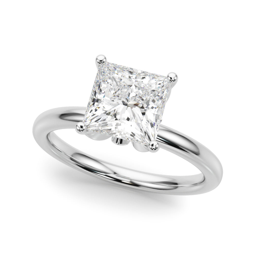 Celestial Sidestone Princess Diamond Engagement Ring in 10K/14K gold and platinum with certified lab-grown or natural diamonds
