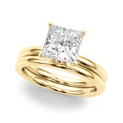 Celestial Sidestone Princess Diamond Engagement Ring in 10K/14K gold and platinum with certified lab-grown or natural diamonds