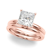 Celestial Sidestone Princess Diamond Engagement Ring in 10K/14K gold and platinum with certified lab-grown or natural diamonds