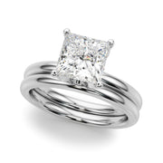 Celestial Sidestone Princess Diamond Engagement Ring in 10K/14K gold and platinum with certified lab-grown or natural diamonds