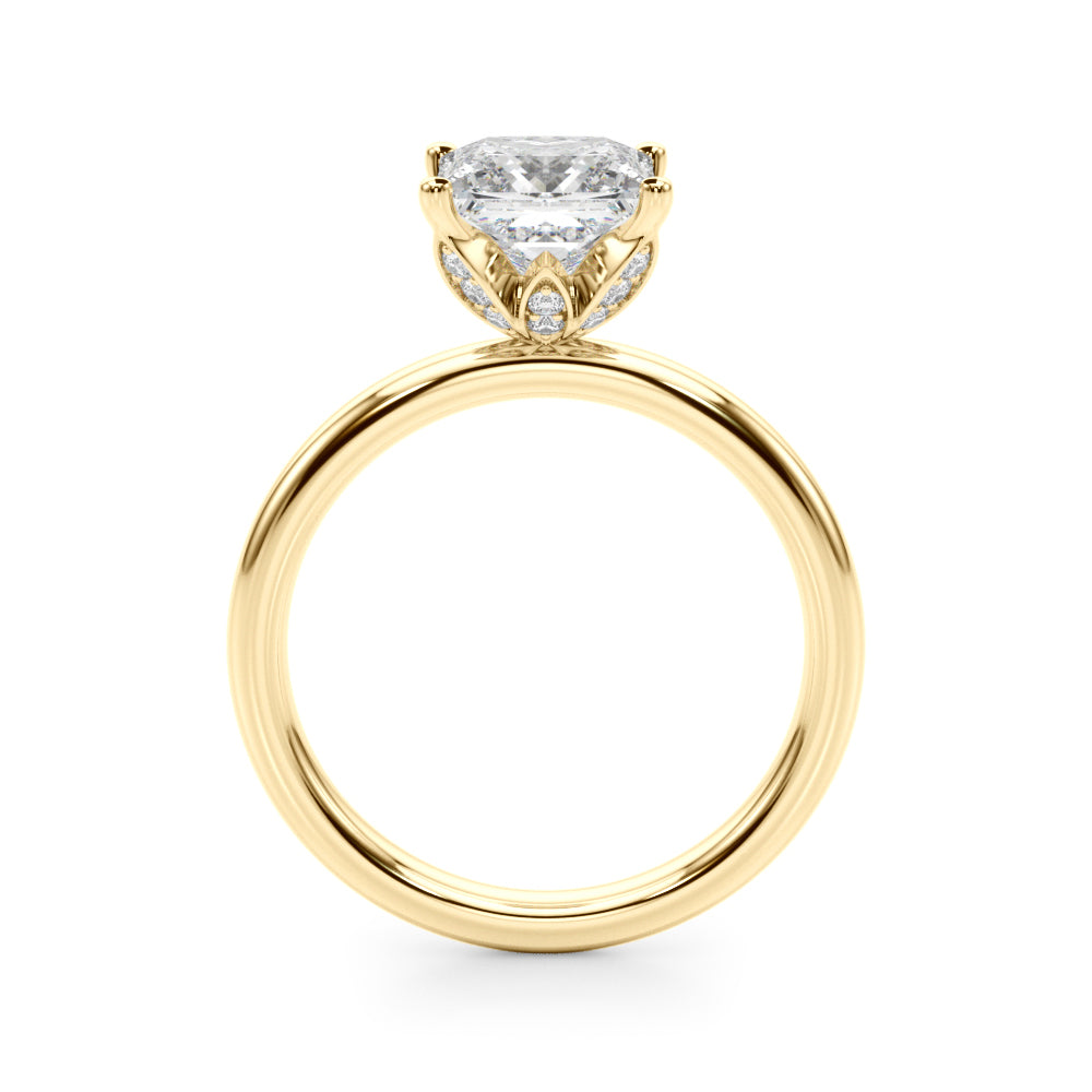 Celestial Sidestone Princess Diamond Engagement Ring in 10K/14K gold and platinum with certified lab-grown or natural diamonds