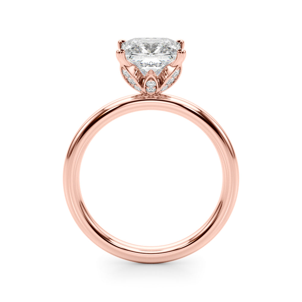 Celestial Sidestone Princess Diamond Engagement Ring in 10K/14K gold and platinum with certified lab-grown or natural diamonds