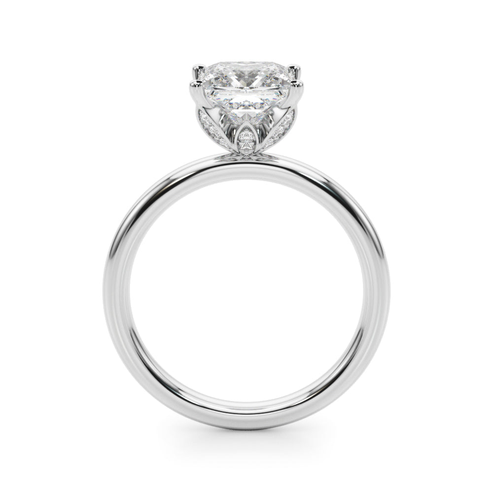 Celestial Sidestone Princess Diamond Engagement Ring in 10K/14K gold and platinum with certified lab-grown or natural diamonds