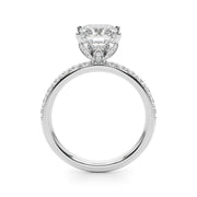 Crowned Sidestone Princess Diamond Engagement Ring in 10K/14K gold and platinum with certified lab-grown or natural diamonds
