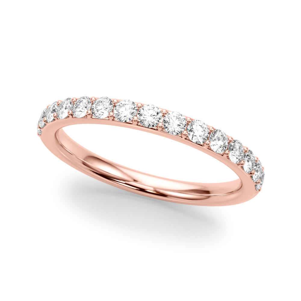 Shared Prong Wedding Half Eternity Ring in Gold & Platinum