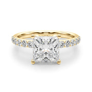Shared Prong Wedding Half Eternity Ring in Gold & Platinum
