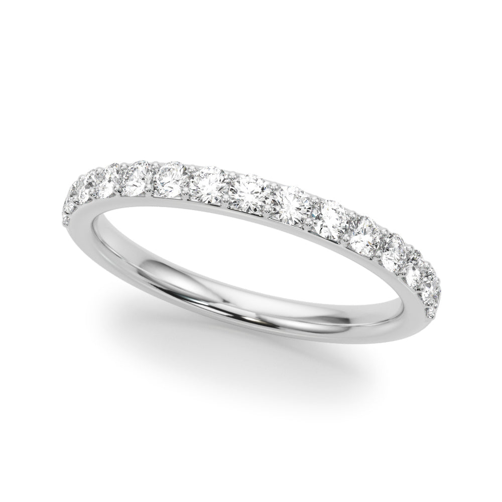 Shared Prong Wedding Half Eternity Ring in Gold & Platinum