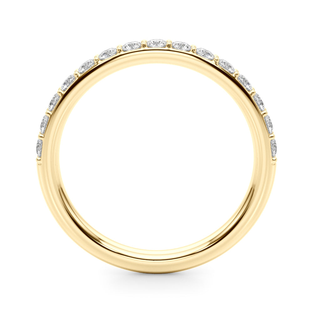 Shared Prong Wedding Half Eternity Ring in Gold & Platinum