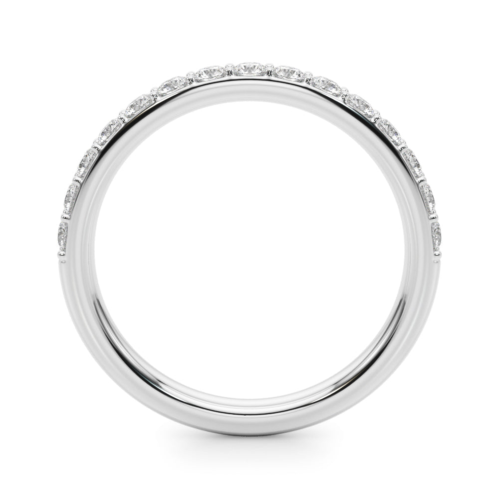 Shared Prong Wedding Half Eternity Ring in Gold & Platinum