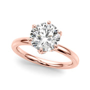Couture Sidestone Round Diamond Engagement Ring in 10K/14K gold and platinum with certified lab-grown or natural diamonds