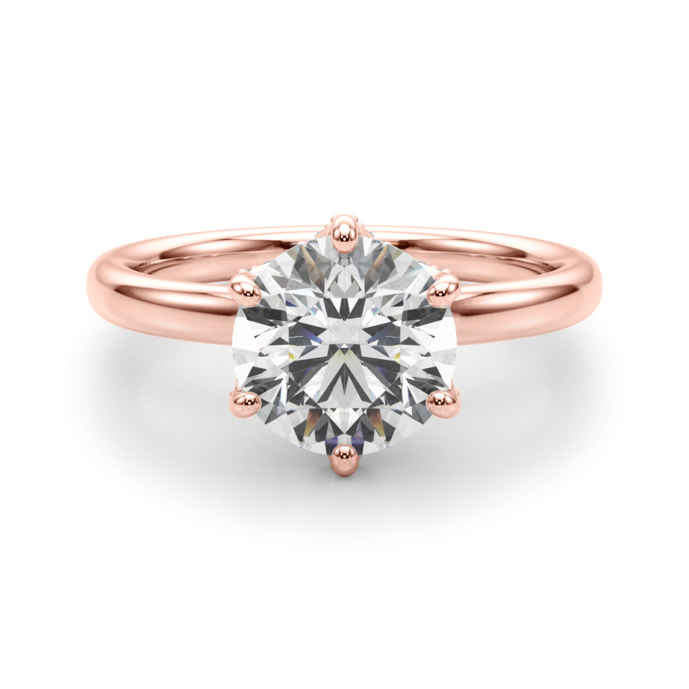 Couture Sidestone Round Diamond Engagement Ring in 10K/14K gold and platinum with certified lab-grown or natural diamonds