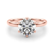 Couture Sidestone Round Diamond Engagement Ring in 10K/14K gold and platinum with certified lab-grown or natural diamonds