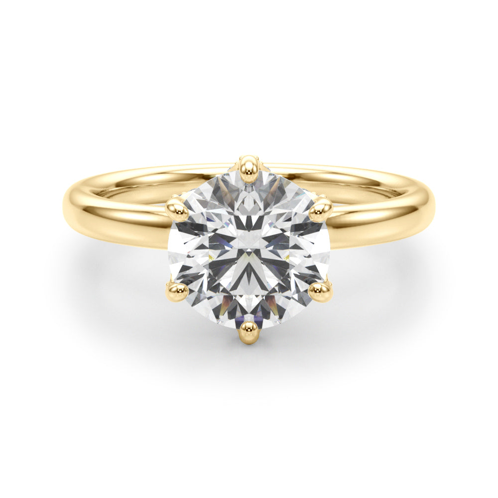 Couture Sidestone Round Diamond Engagement Ring in 10K/14K gold and platinum with certified lab-grown or natural diamonds