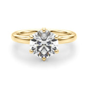 Couture Sidestone Round Diamond Engagement Ring in 10K/14K gold and platinum with certified lab-grown or natural diamonds