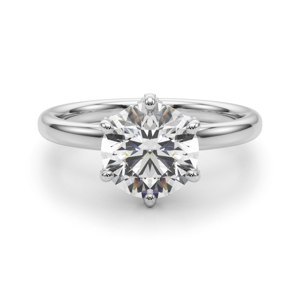 Couture Sidestone Round Diamond Engagement Ring in 10K/14K gold and platinum with certified lab-grown or natural diamonds