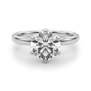 Couture Sidestone Round Diamond Engagement Ring in 10K/14K gold and platinum with certified lab-grown or natural diamonds