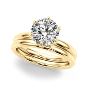 Couture Sidestone Round Diamond Engagement Ring in 10K/14K gold and platinum with certified lab-grown or natural diamonds