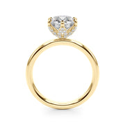 Couture Sidestone Round Diamond Engagement Ring in 10K/14K gold and platinum with certified lab-grown or natural diamonds