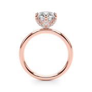 Couture Sidestone Round Diamond Engagement Ring in 10K/14K gold and platinum with certified lab-grown or natural diamonds