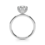 Couture Sidestone Round Diamond Engagement Ring in 10K/14K gold and platinum with certified lab-grown or natural diamonds