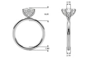 Couture Sidestone Round Diamond Engagement Ring in 10K/14K gold and platinum with certified lab-grown or natural diamonds