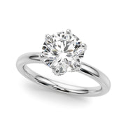 Couture Sidestone Round Diamond Engagement Ring in 10K/14K gold and platinum with certified lab-grown or natural diamonds