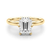 Dazzling Sidestone Emerald Diamond Engagement Ring in 10K/14K gold and platinum with certified lab-grown or natural diamonds