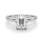 Dazzling Sidestone Emerald Diamond Engagement Ring in 10K/14K gold and platinum with certified lab-grown or natural diamonds