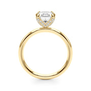 Dazzling Sidestone Emerald Diamond Engagement Ring in 10K/14K gold and platinum with certified lab-grown or natural diamonds