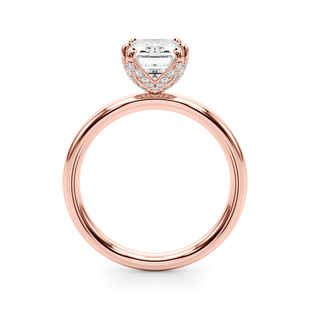 Dazzling Sidestone Emerald Diamond Engagement Ring in 10K/14K gold and platinum with certified lab-grown or natural diamonds
