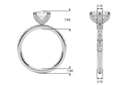 Splendid Sidestone Emerald Diamond Engagement Ring in 10K/14K gold and platinum with certified lab-grown or natural diamonds