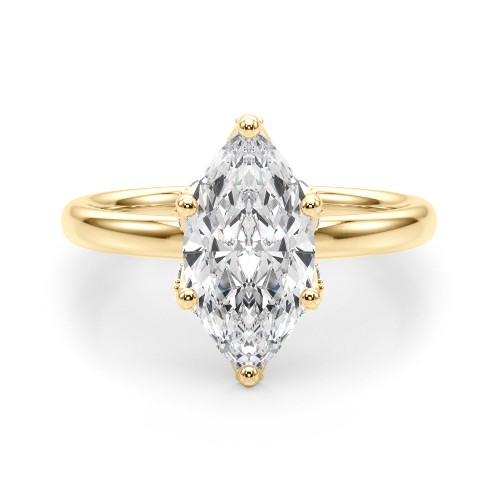 Enchanted Sidestone Marquise Diamond Engagement Ring in 10K/14K gold and platinum with certified lab-grown or natural diamonds