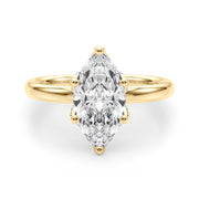Enchanted Sidestone Marquise Diamond Engagement Ring in 10K/14K gold and platinum with certified lab-grown or natural diamonds