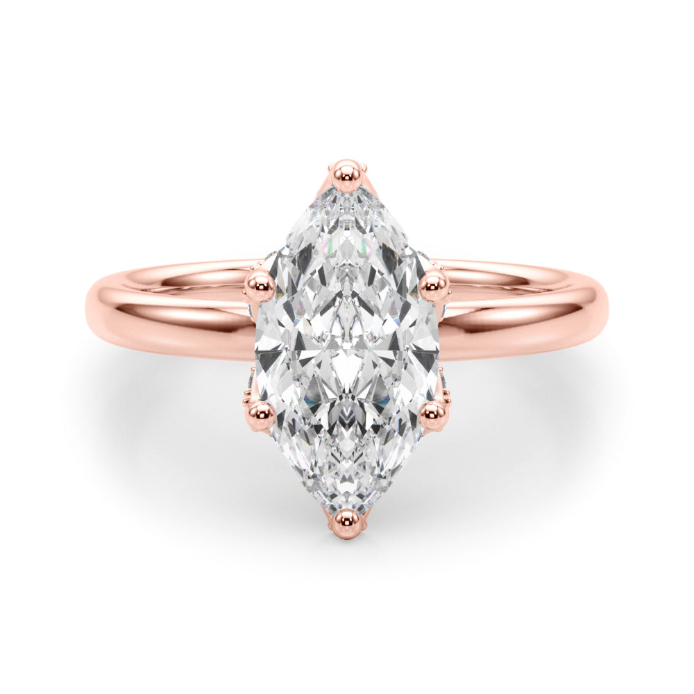 Enchanted Sidestone Marquise Diamond Engagement Ring in 10K/14K gold and platinum with certified lab-grown or natural diamonds