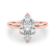 Enchanted Sidestone Marquise Diamond Engagement Ring in 10K/14K gold and platinum with certified lab-grown or natural diamonds