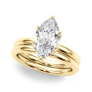 Enchanted Sidestone Marquise Diamond Engagement Ring in 10K/14K gold and platinum with certified lab-grown or natural diamonds