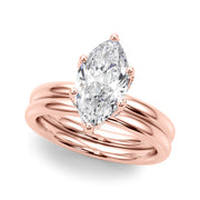 Enchanted Sidestone Marquise Diamond Engagement Ring in 10K/14K gold and platinum with certified lab-grown or natural diamonds